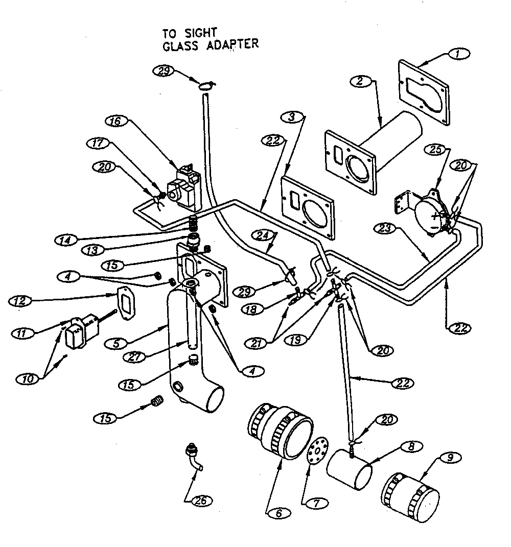 Mixer/air pressure switch assy Diagram and Parts List for K9050  Kenmore Water Heater