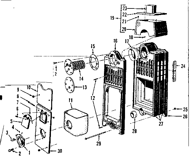 Combustion chamber and flue collector Diagram and Parts List for 22994135  Kenmore Water Heater