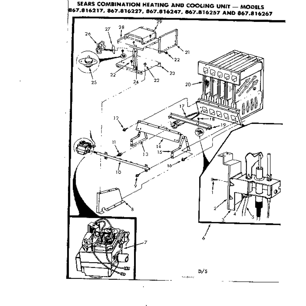 Heat Exchanger Diagram and Parts List for 867816257  Kenmore Air Conditioner