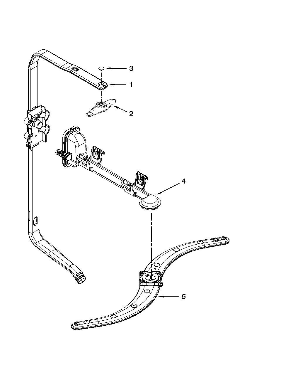 Upper wash and rinse parts Diagram and Parts List for 66213273K112  Kenmore Dishwasher