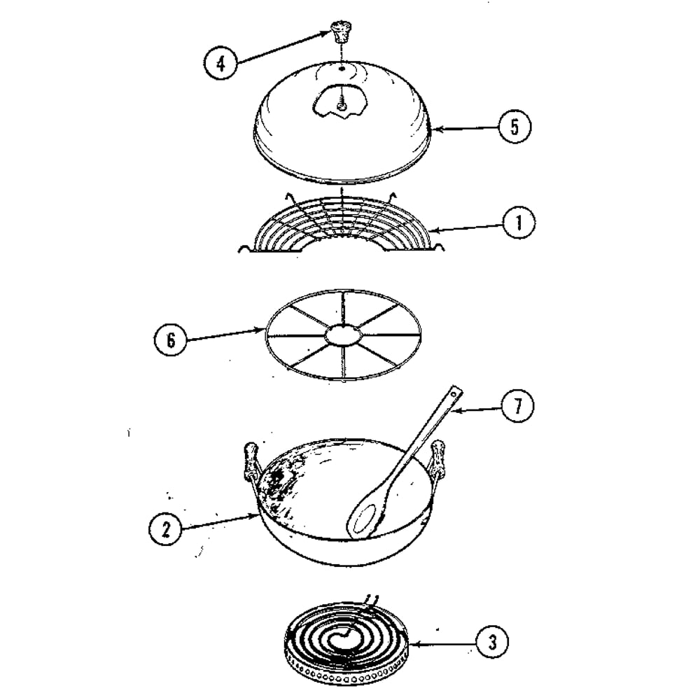 Wok Diagram and Parts List for 22604 1988 Kenmore Range