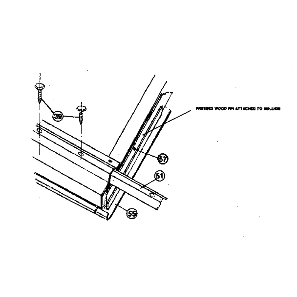 Lower Rail Diagram and Parts List for 51467716  Kenmore Garage Door Opener