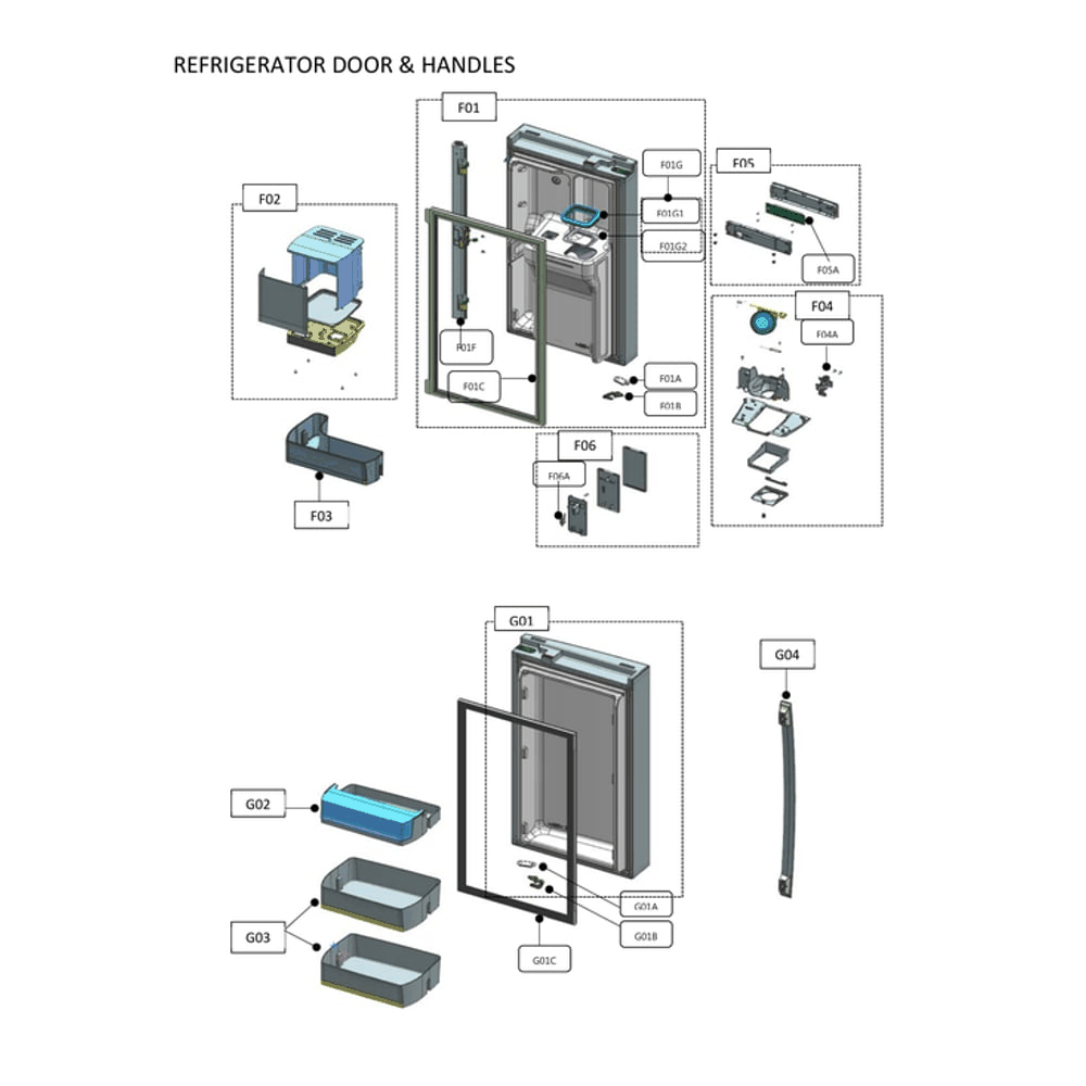Refrigerator Door & Handles Diagram and Parts List for 11172699120  Kenmore Refrigerator