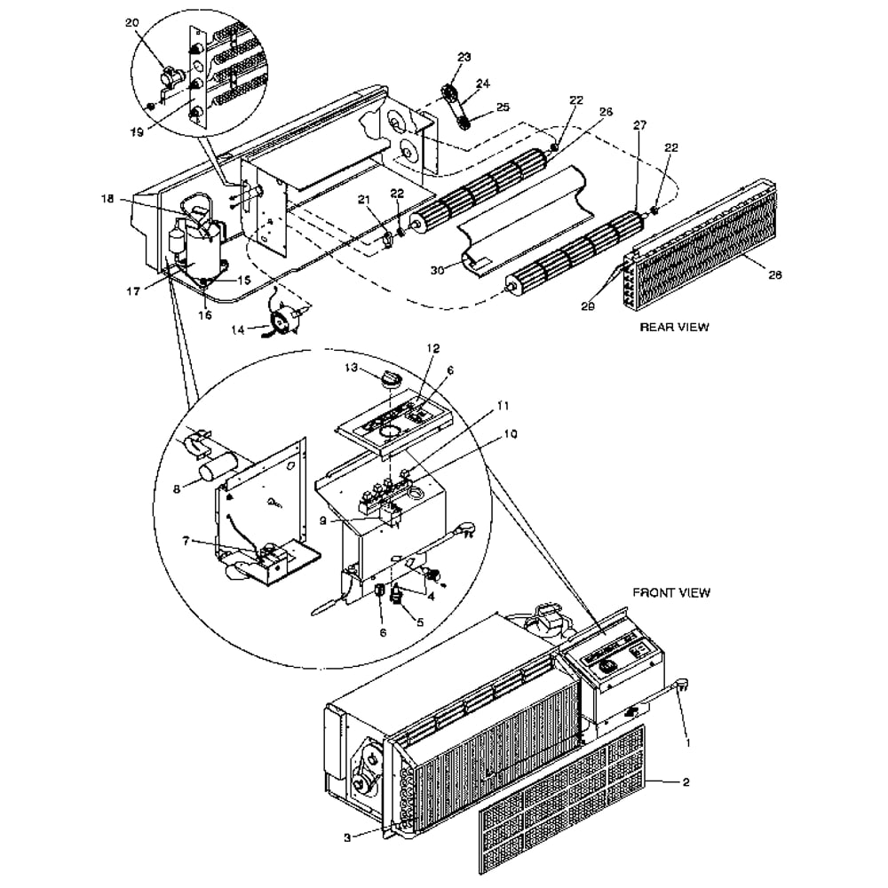 Functional Diagram and Parts List for 867840571  Kenmore Air Conditioner