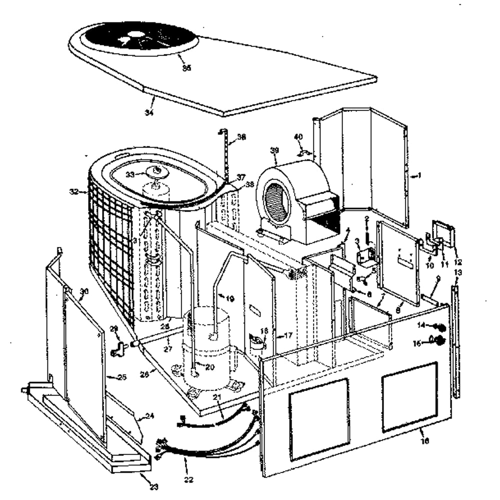 Non-Functional Replacement Parts Diagram and Parts List for 867820963  Kenmore Air Conditioner