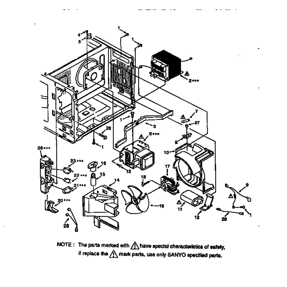Switches And Microwave Diagram and Parts List for 56568480791  Kenmore Microwave