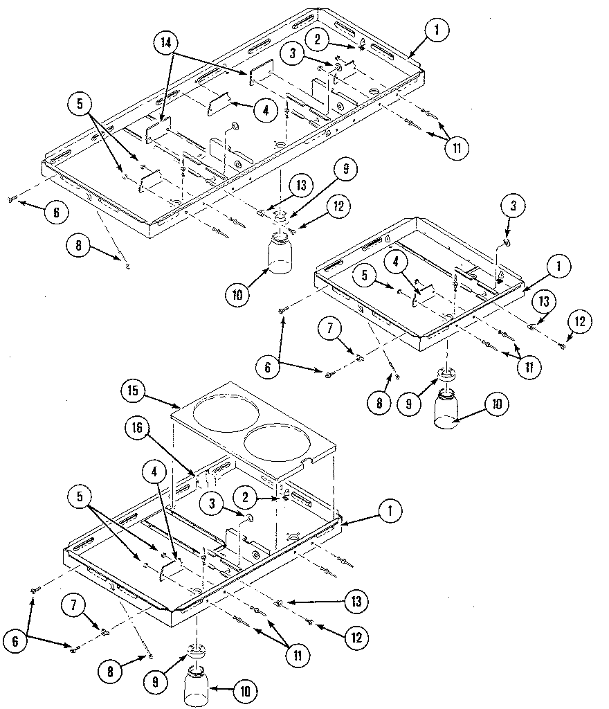 Burner box assembly Diagram and Parts List for 22305 1988 Kenmore Miscellaneous