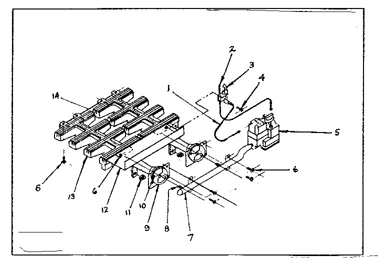 Burner & manifold assembly Diagram and Parts List for 735388  Kenmore Furnace