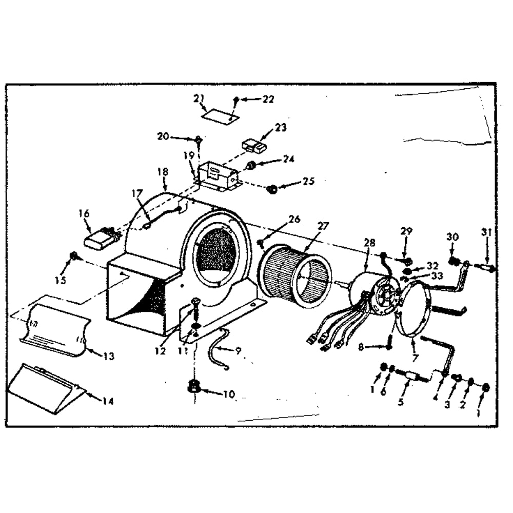 Blower Assembly Diagram and Parts List for 867815191  Kenmore Air Conditioner