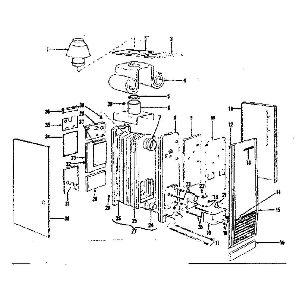Boiler Assembly Diagram and Parts List for 8676148  Kenmore Water Heater