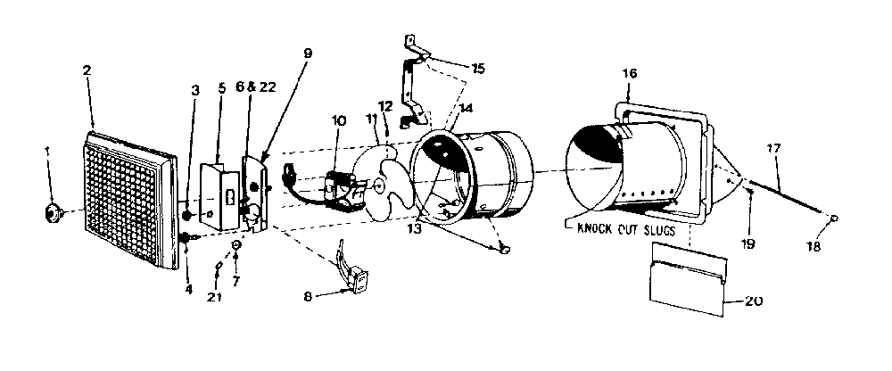 Replacement parts Diagram and Parts List for 864635201  Kenmore Bath & Ventilation Fan