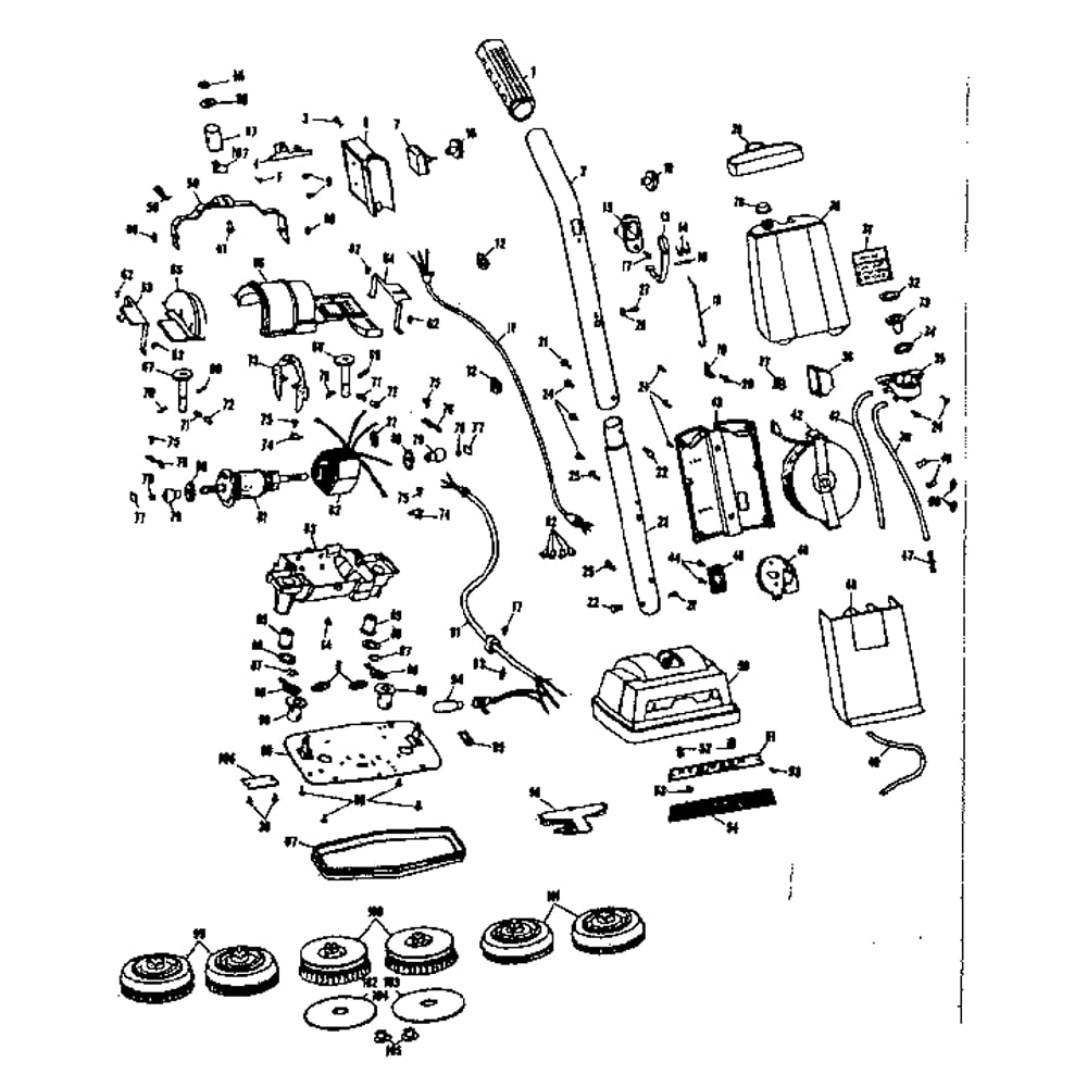 Floor Polisher Diagram and Parts List for 10060753  Kenmore Polisher Buffer