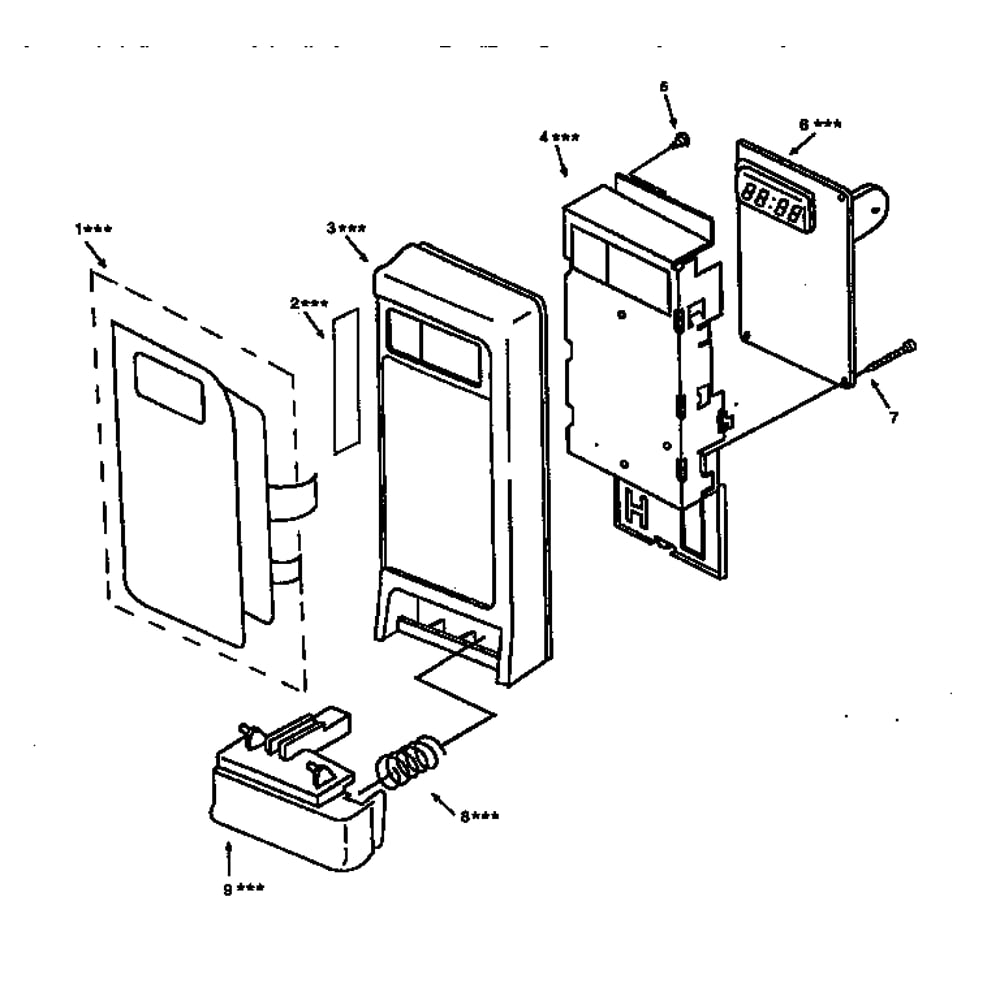 Control Panel Diagram and Parts List for 56568480791  Kenmore Microwave