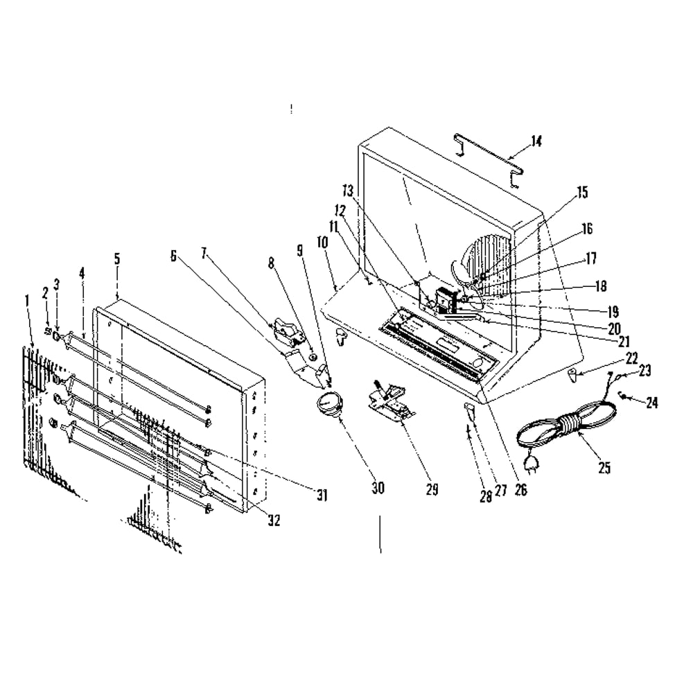Replacement Parts Diagram and Parts List for 34471670  Kenmore Heater