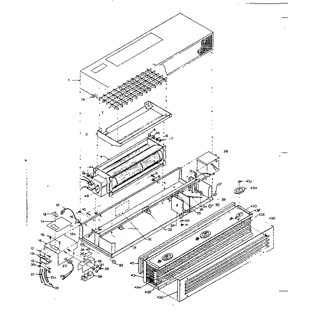 Replacement Parts Diagram and Parts List for 6637300  Kenmore Air Purifier
