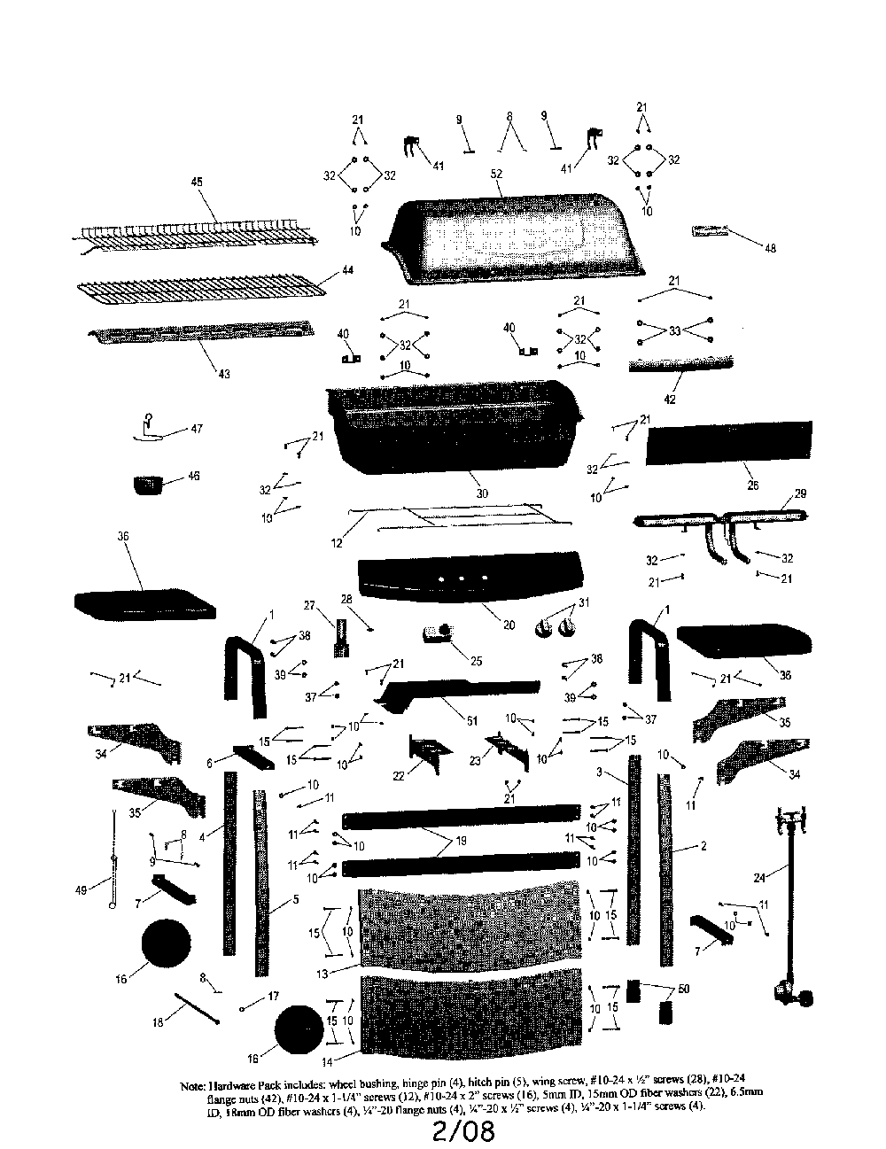 Gas grill Diagram and Parts List for 640-775957-111  Kenmore Grill