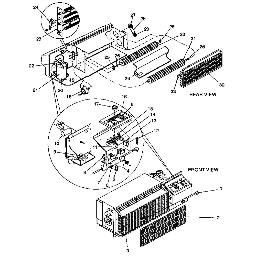 Functional Diagram and Parts List for 867842880  Kenmore Air Conditioner