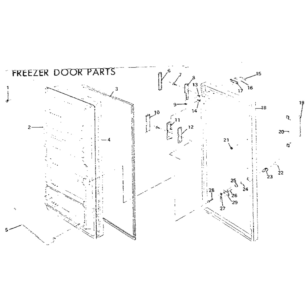 Freezer Door Diagram and Parts List for 757724921  Kenmore Freezer