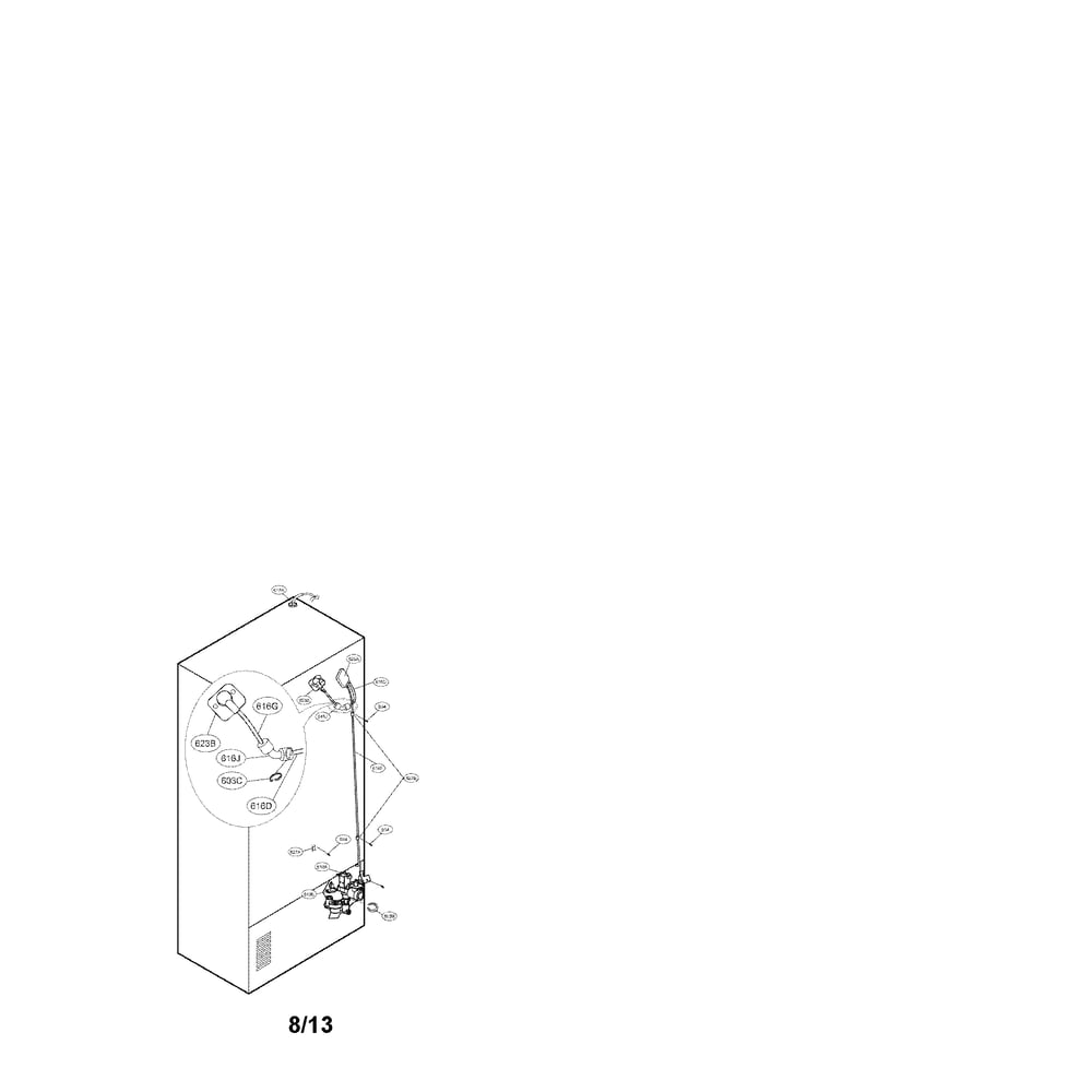 Valve And Water Tube Parts Diagram and Parts List for 79572353310  Kenmore Refrigerator