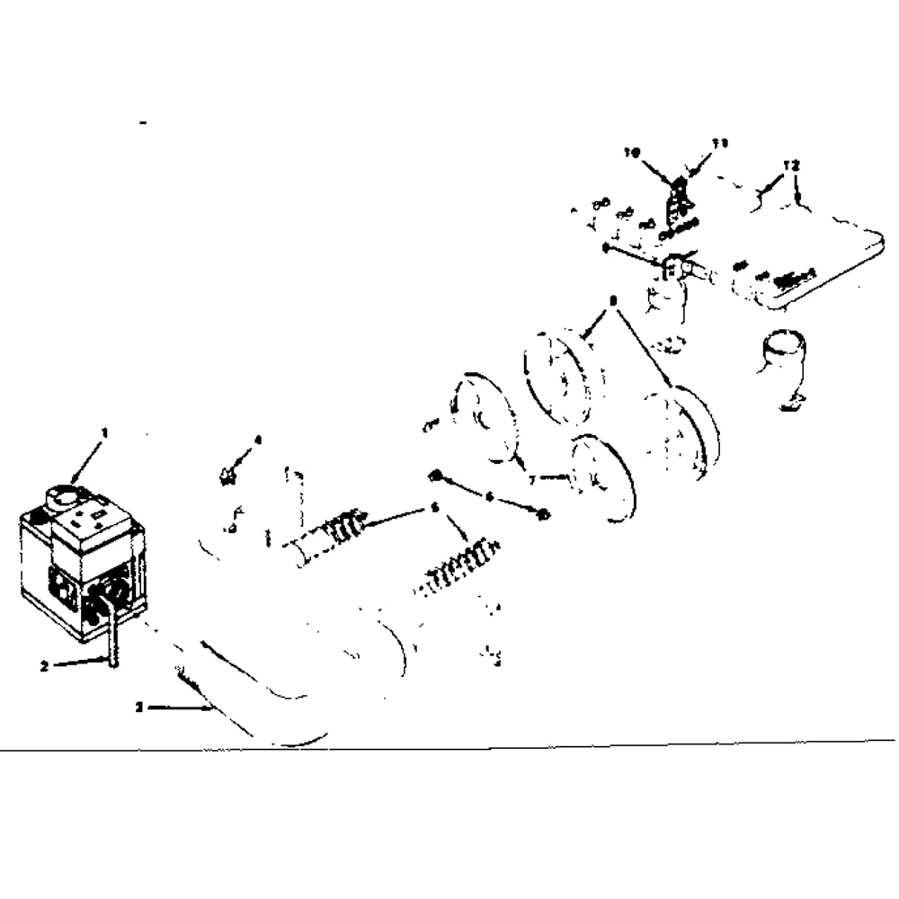 Burner & Manifold Parts Diagram and Parts List for 229961750  Kenmore Water Heater