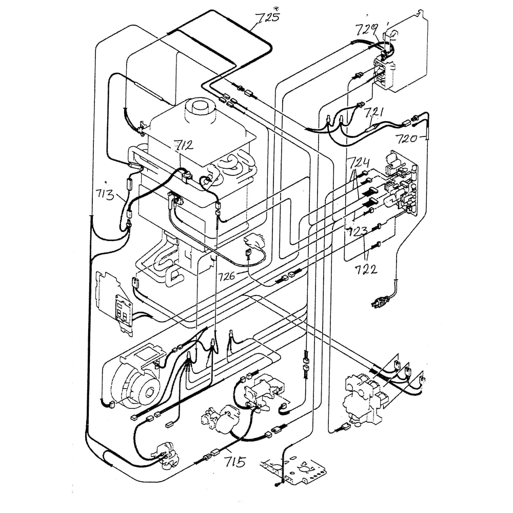 Wire Harness Diagram and Parts List for 154330030  Kenmore Water Heater