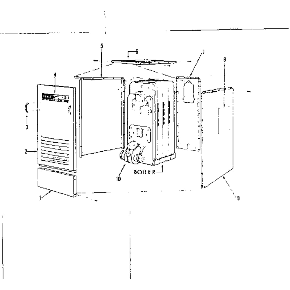 Oil Burner Assembly And Cabinet Diagram and Parts List for 2295151  Kenmore Water Heater