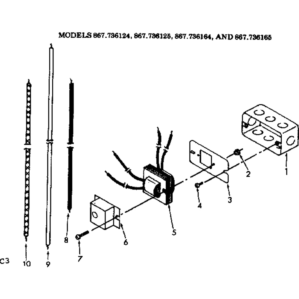 Control Box Diagram and Parts List for 867736124  Kenmore Furnace