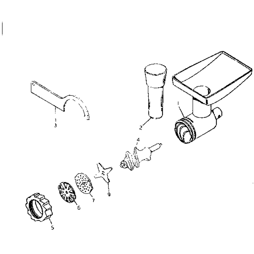 Food Grinder Head Diagram and Parts List for 793829900  Kenmore Miscellaneous