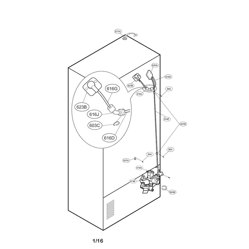 Valve And Water Parts Diagram and Parts List for 79572069315  Kenmore Refrigerator