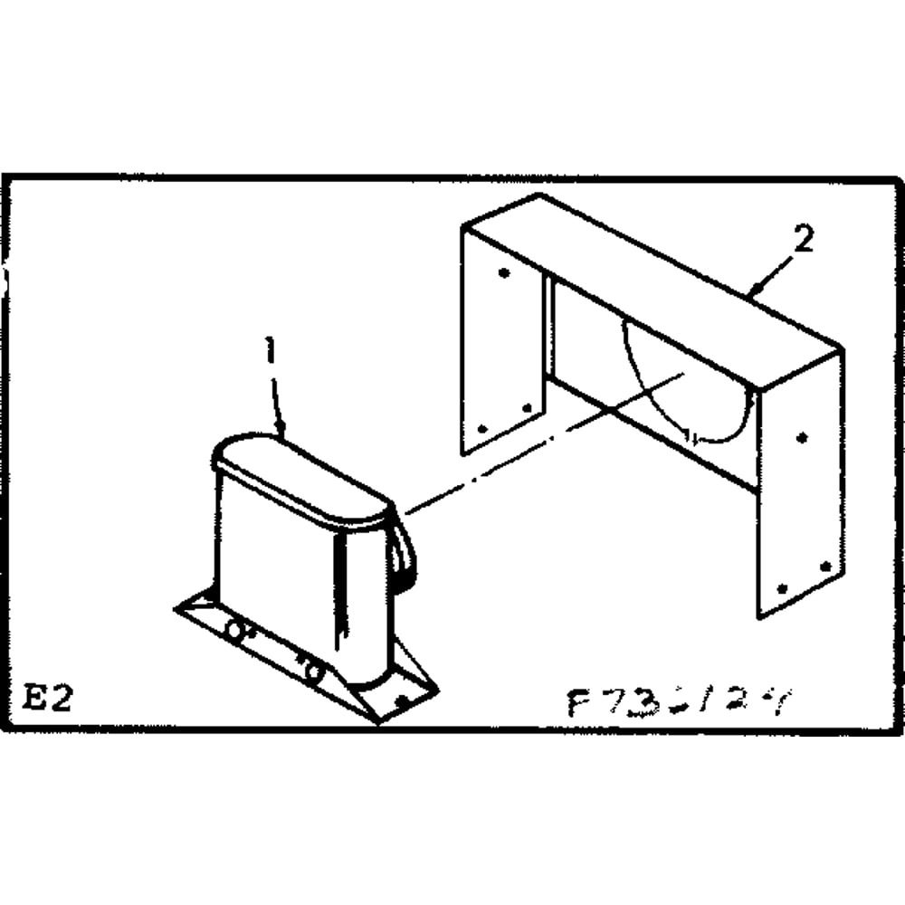 Tee Flue And Wall Shield Diagram and Parts List for 867736124  Kenmore Furnace