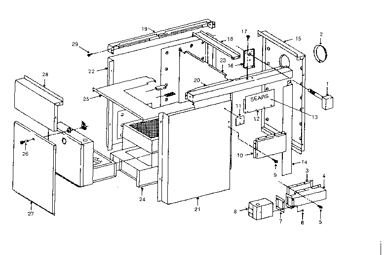 Casing assembly Diagram and Parts List for 610742060  Kenmore Furnace