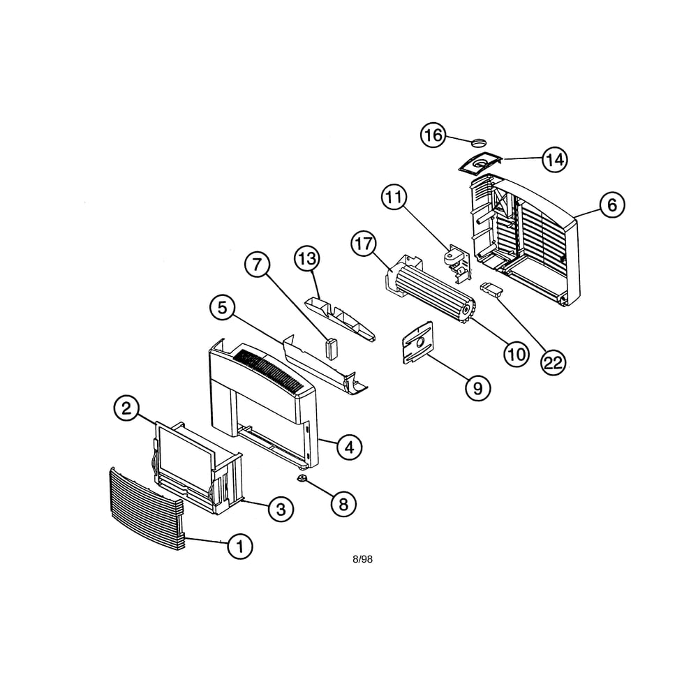 None Diagram and Parts List for 6358314501  Kenmore Air Purifier