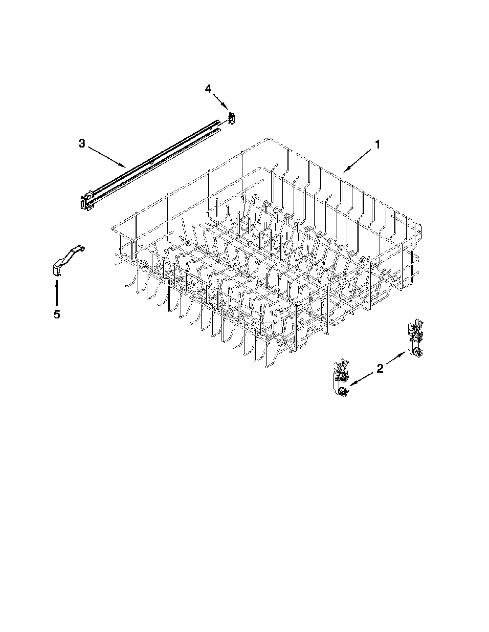 Upper rack and track parts Diagram and Parts List for 66213273K112  Kenmore Dishwasher