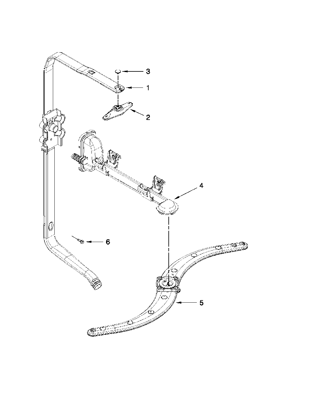 Upper wash and rinse parts Diagram and Parts List for 66213032K112  Kenmore Dishwasher