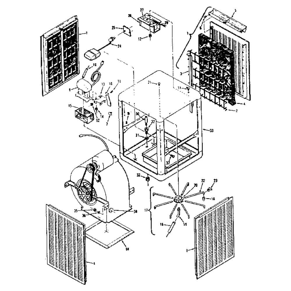 Functional Replacement Parts Diagram and Parts List for 565615200  Kenmore Air Conditioner