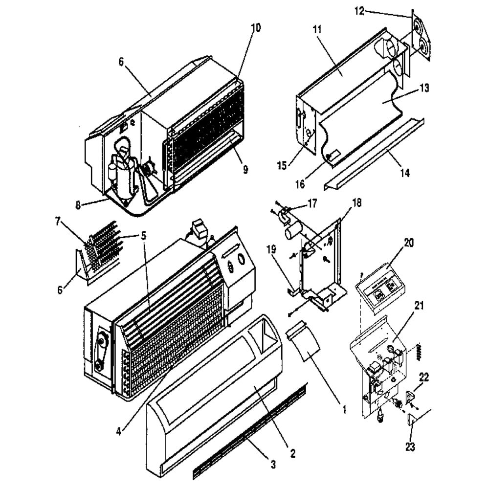 Non Functional Diagram and Parts List for 867842871  Kenmore Air Conditioner