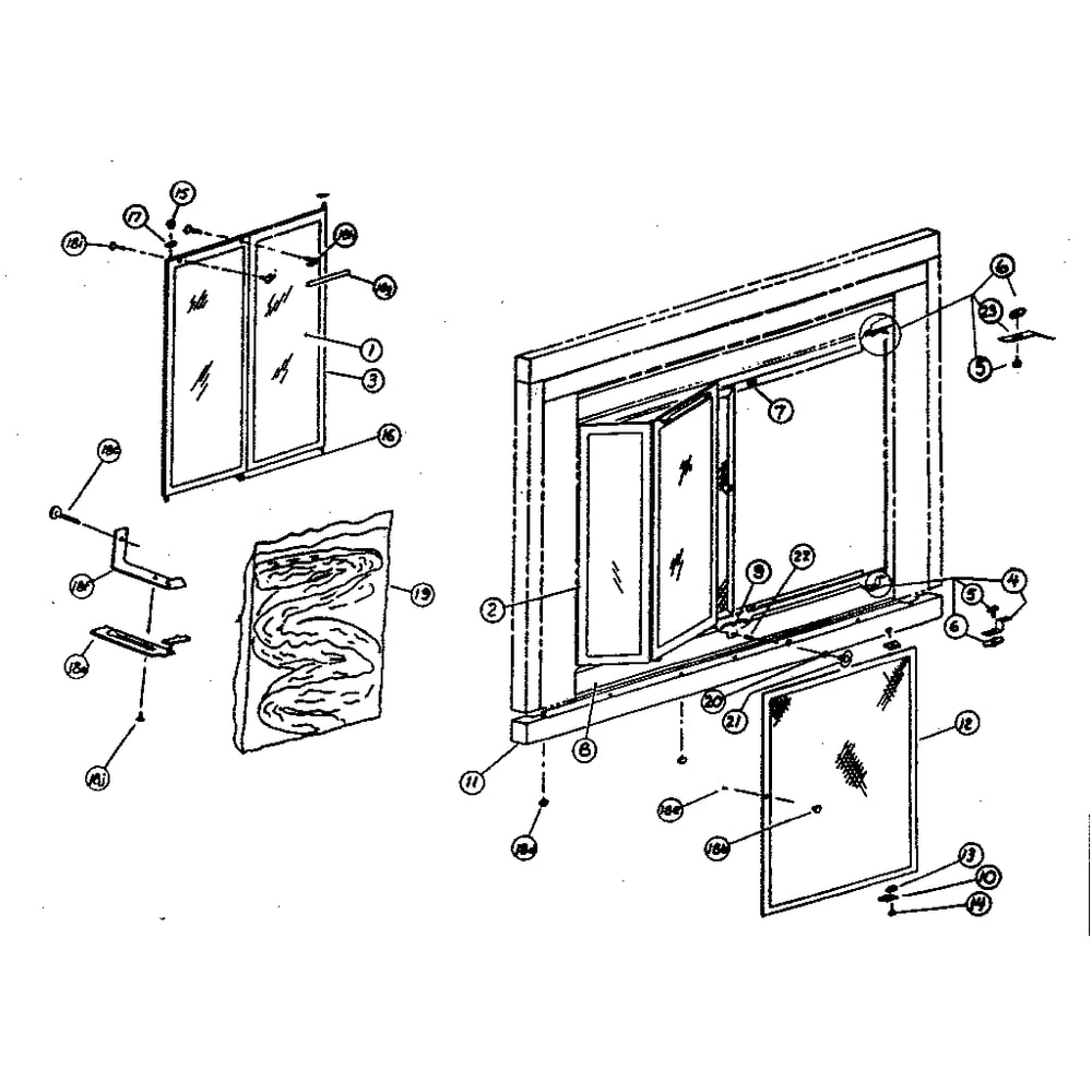 Replacement Parts Diagram and Parts List for 114942901  Kenmore Fireplace & Insert