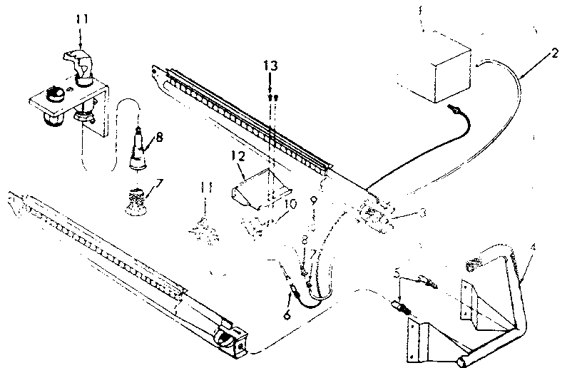 Gas burners and manifold Diagram and Parts List for FXB43-150D-2  Kenmore Furnace