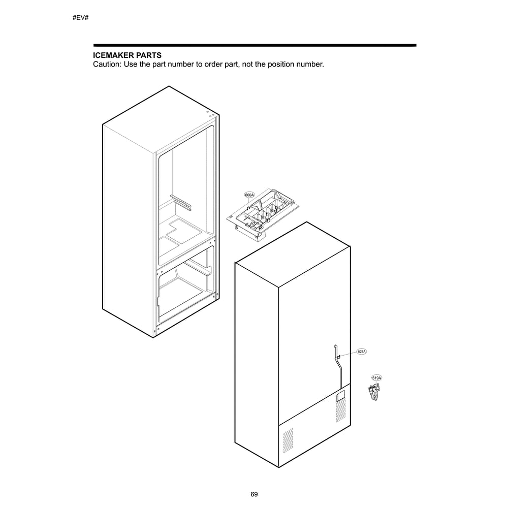 Ice Maker Parts Diagram and Parts List for 79579024312  Kenmore Refrigerator