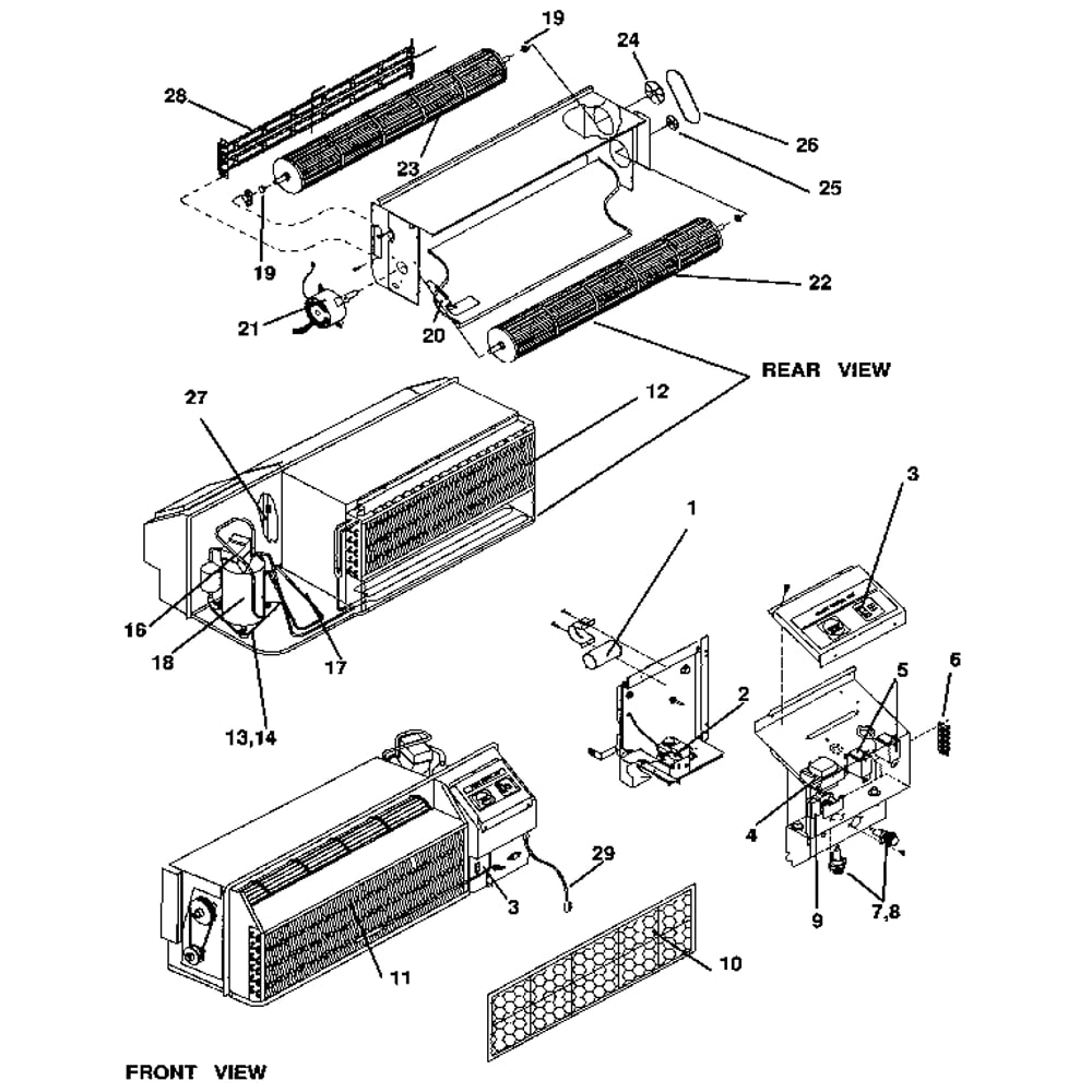 Functional Diagram and Parts List for 867840991  Kenmore Air Conditioner