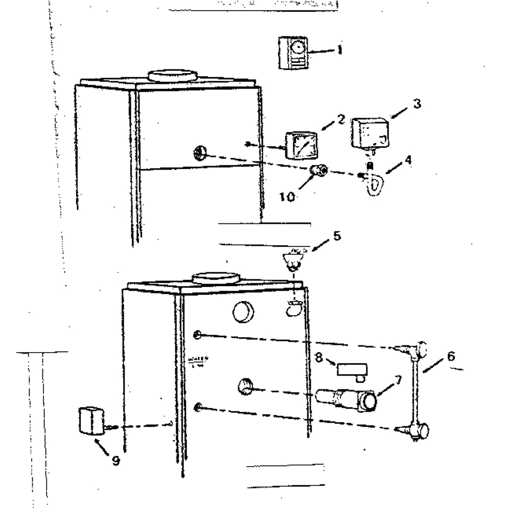 Boiler Controls Diagram and Parts List for 229941661  Kenmore Water Heater