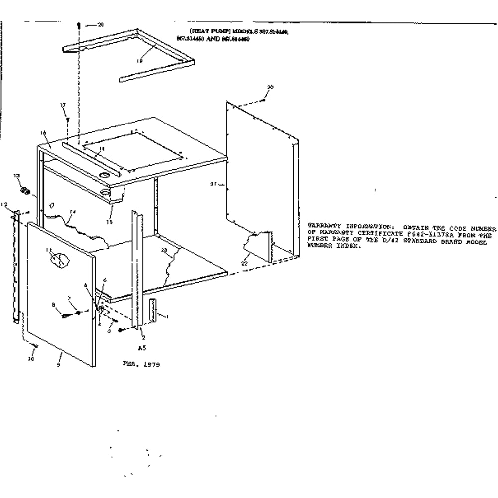 Non-Functional Replacement Parts Diagram and Parts List for 867814460  Kenmore Air Conditioner