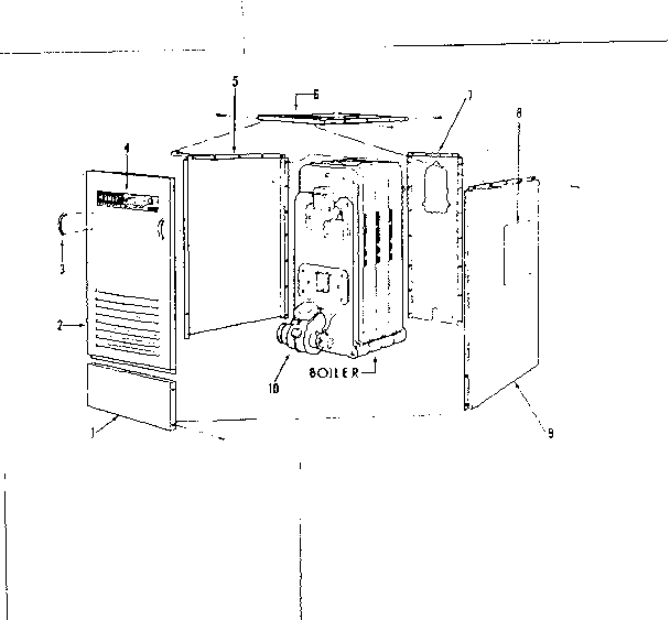 Oil burner assembly and cabinet Diagram and Parts List for 2298151  Kenmore Water Heater