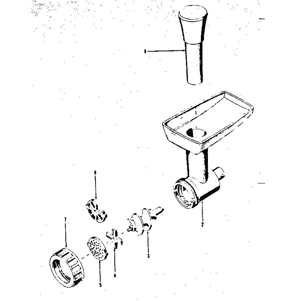 Replacement Parts Diagram and Parts List for 66382110  Kenmore Meat Grinder