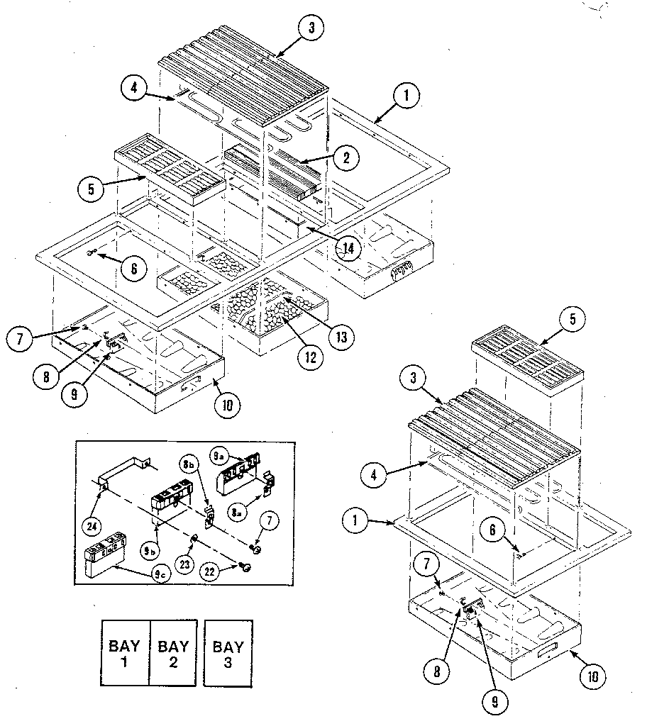 Top assembly Diagram and Parts List for 22305 1988 Kenmore Miscellaneous