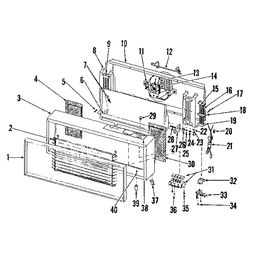 Replacement Parts Diagram and Parts List for 34471960  Kenmore Heater