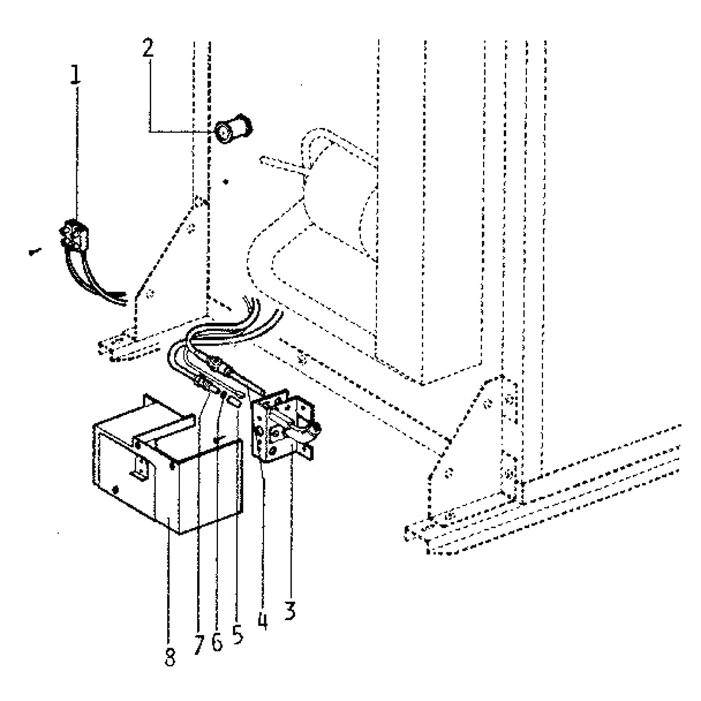 Back View Diagram and Parts List for 49163  Kenmore Refrigerator