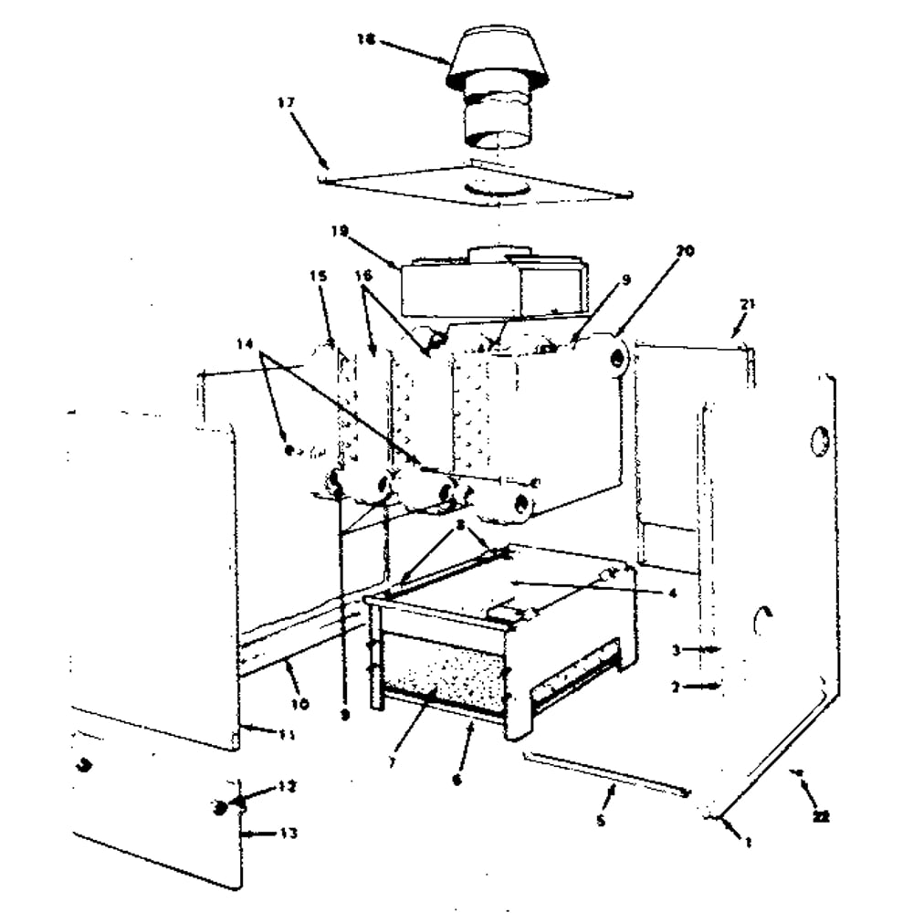 Jacket - Sections & Base Parts Diagram and Parts List for 229962250  Kenmore Water Heater