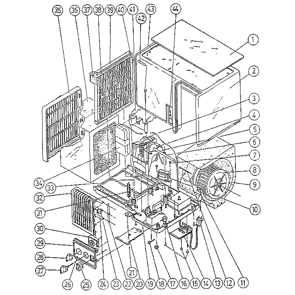 Unit Parts Diagram and Parts List for 83301  Kenmore Air Purifier