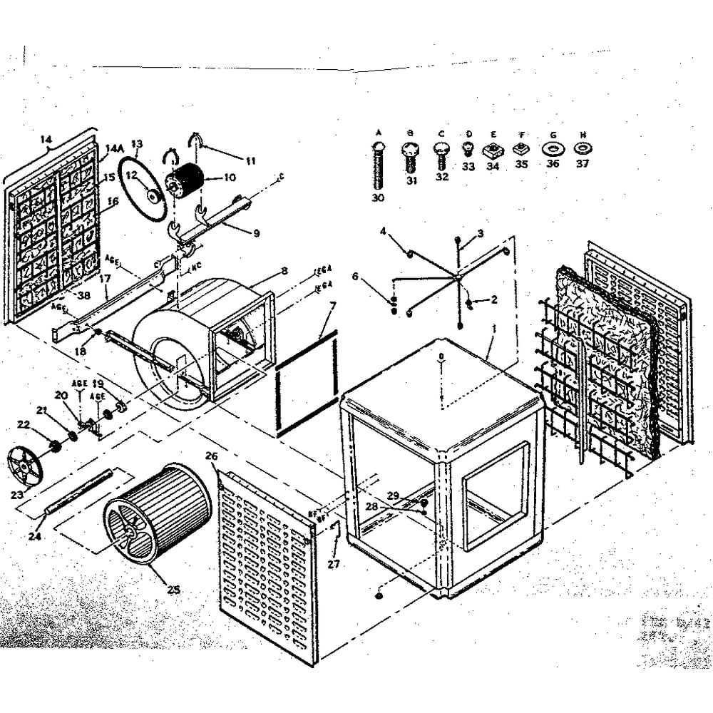 Functional Replacement Parts Diagram and Parts List for 56561601  Kenmore Air Conditioner